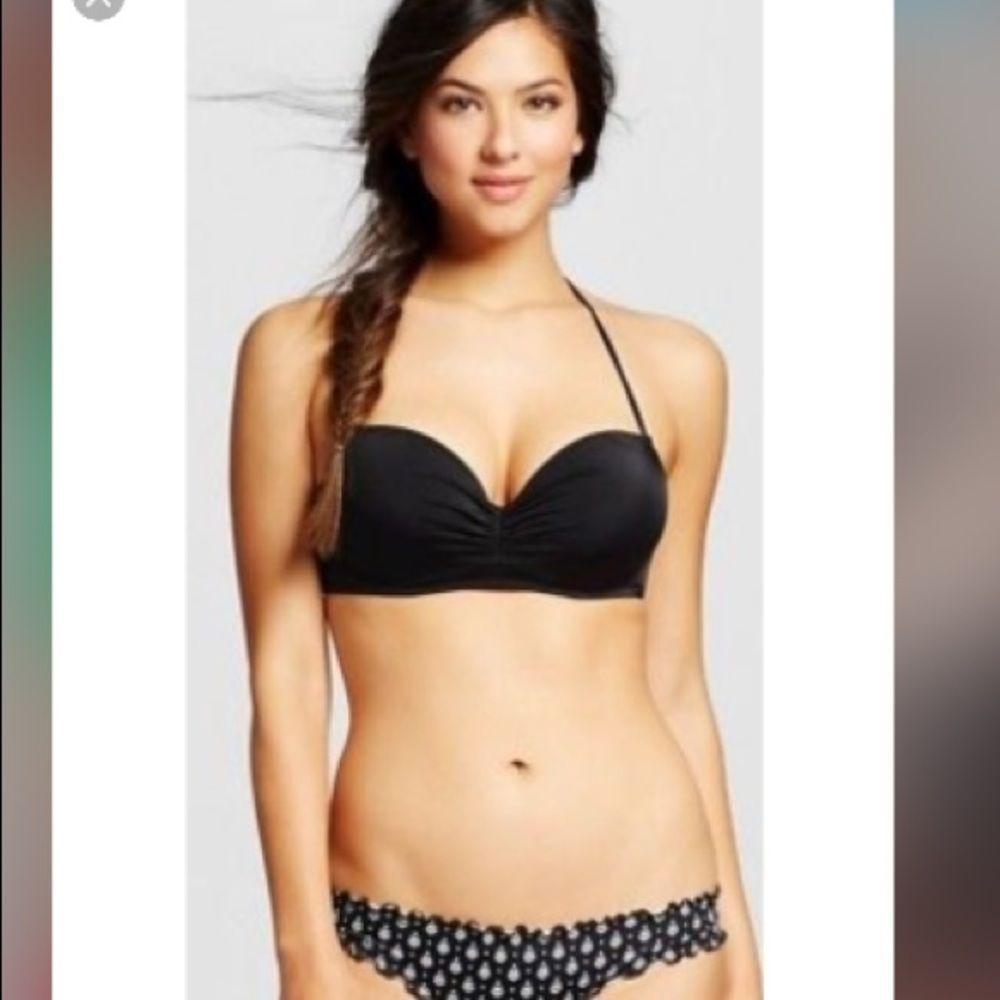 Shade&Shore Black Bikini Halter Push-up Top 34A
